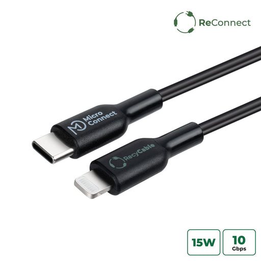 EAN 5715063597521 - Microconnect ECO-USB3.1CL1 cable de conector Lightning 1 m Negro imagen 1