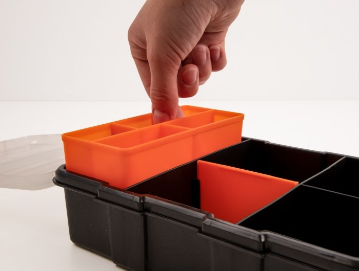 EAN 4043619184194 - DeLOCK 18419 caja de almacenaje Rectangular Plástico Negro, Naranja imagen 3