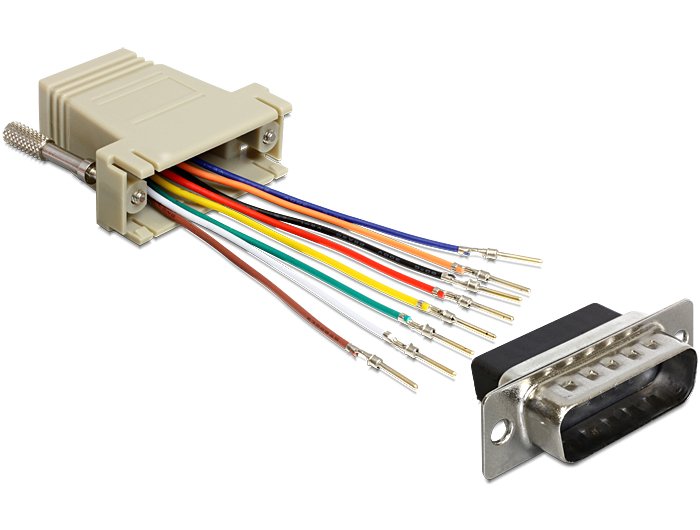 EAN 4043619654321 - DeLOCK 65432 cambiador de género para cable Sub-D 15p RJ45 Negro, Gris, Plata imagen 1