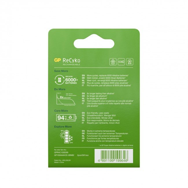 EAN 4891199187247 - GP Batteries 100AAAHCE-2WB2 Batería recargable AAA Níquel-metal hidruro (NiMH) imagen 4