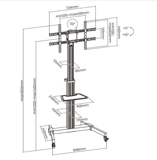 EAN 4015867235089 - Equip 650630 soporte para TV 2,18 m (86") Plata imagen 10