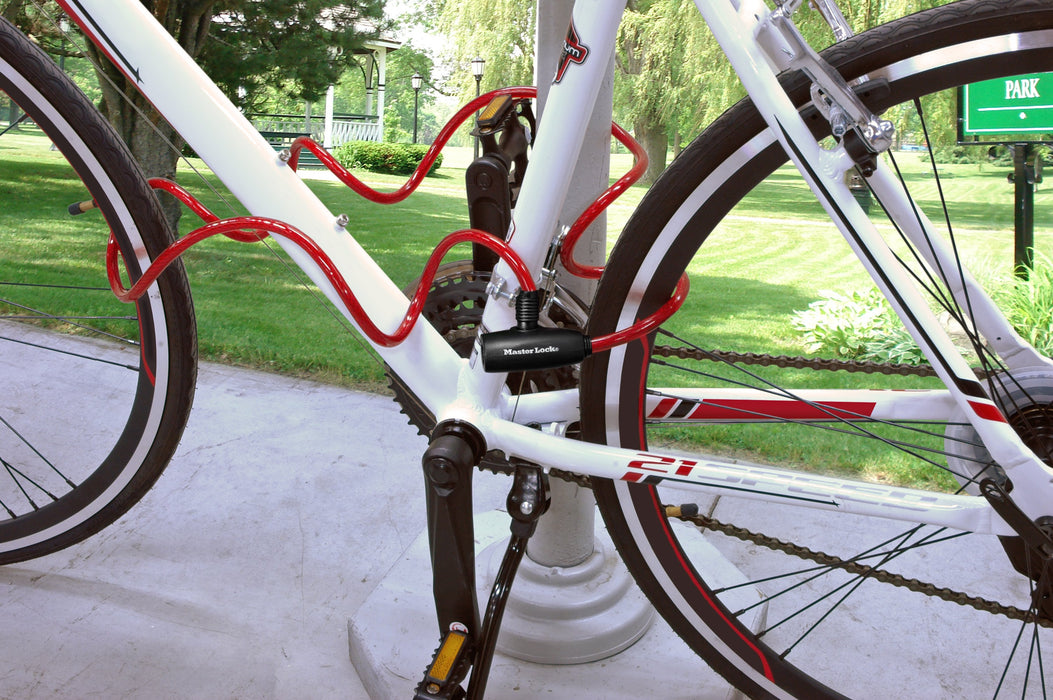EAN 3520190924292 - MASTER LOCK 8127EURTRI candado para bicicleta Azul, Rojo, Transparente 1800 mm Cable antirrobo imagen 2