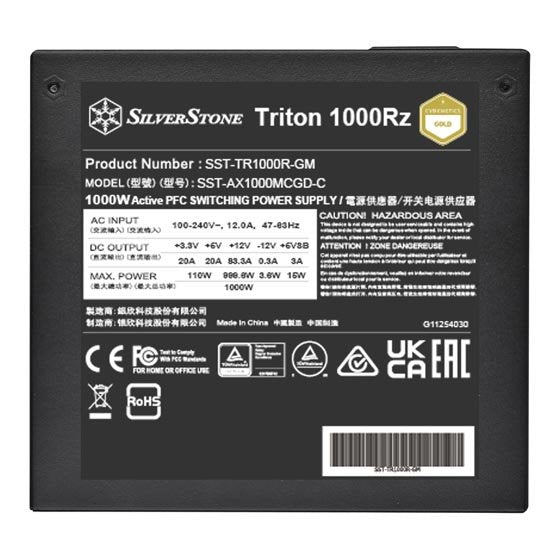 EAN 4710679818672 - Silverstone Triton 1000Rz unidad de fuente de alimentación 1000 W 24-pin ATX ATX Negro imagen 7