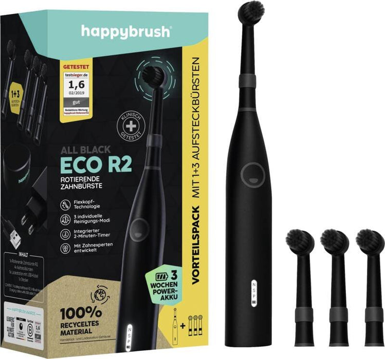 EAN 4260486336420 - happybrush ECO R2 Allblack Adulto Cepillo dental vibratorio Negro imagen 1