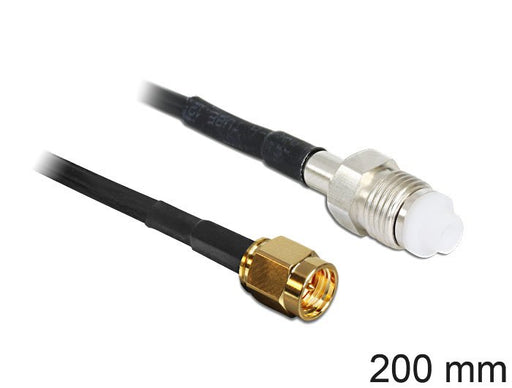 EAN 4043619885961 - DeLOCK 88596 cable coaxial RG-174 0,2 m SMA FME Negro imagen 1