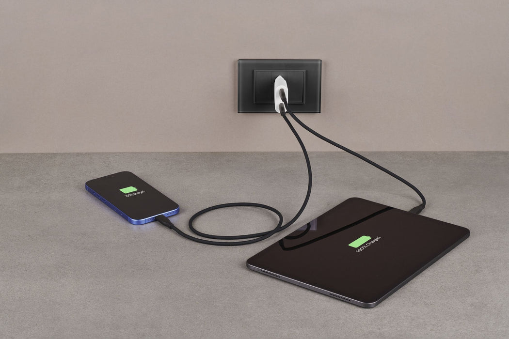 EAN 8018080492976 - Cellularline GAN Wall Charger 2xUSB-C 30W PD Universal Blanco Corriente alterna Carga rápida Interior imagen 3