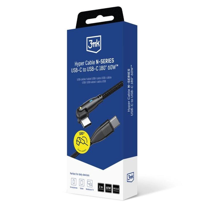 EAN 5903108680165 - 3MK 5903108680165 cable USB USB 2.0 2 m USB C 0,48 Gbit/s 60 W Negro, Plata imagen 6