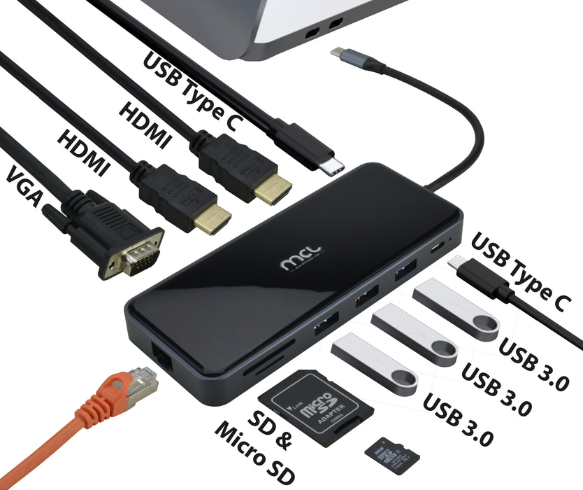 EAN 3700224766658 - MCL MD1A99AUSB3C557 base para portátil y replicador de puertos Alámbrico USB 3.2 Gen 1 (3.1 Gen 1) Type-C imagen 7