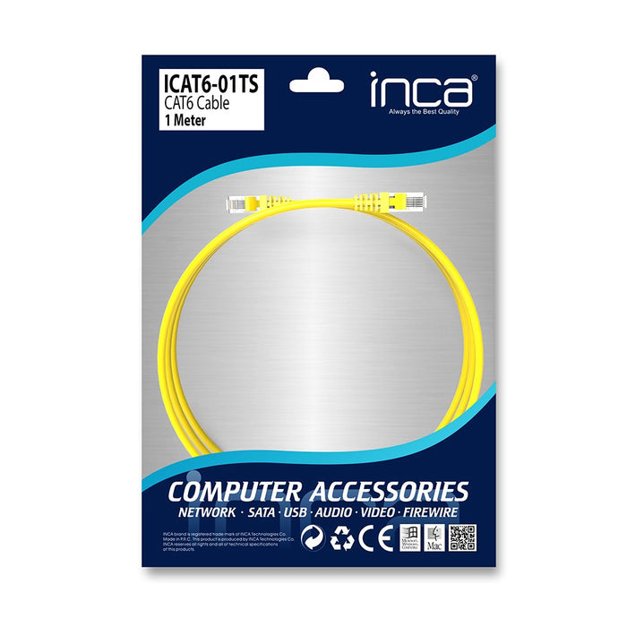 EAN 4255698263091 - Inca CAT6 RJ45 1 m cable de red Amarillo U/UTP (UTP) imagen 7