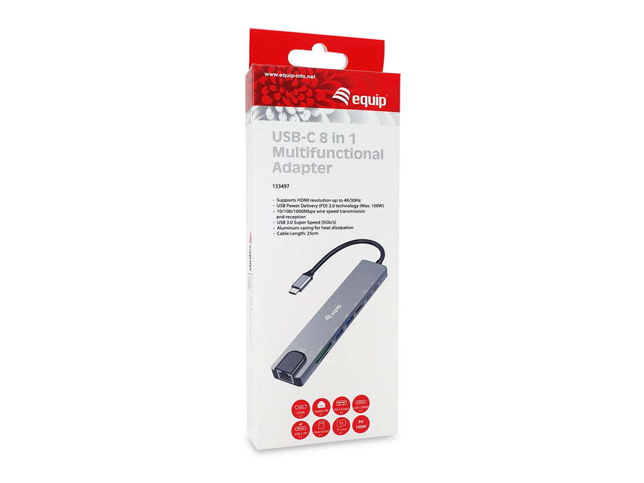 EAN 4015867239735 - Equip 133497 base para portátil y replicador de puertos Alámbrico USB Tipo C Negro, Gris imagen 7