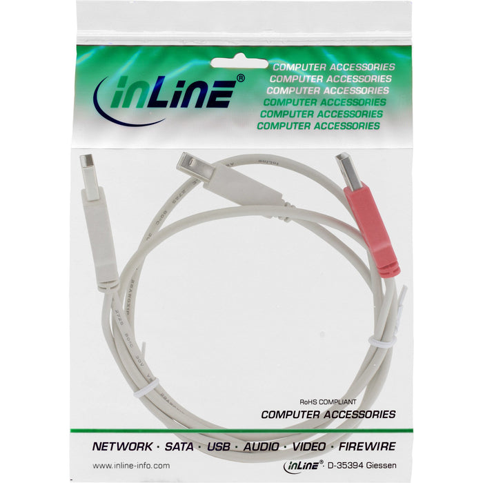 EAN 4043718092345 - InLine 34510X cable USB 1 m 2 x USB A USB B 0,48 Gbit/s Beige imagen 2