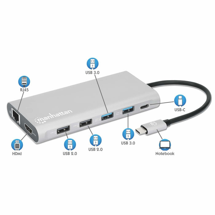 EAN 0766623130660 - Manhattan 130660 base para portátil y replicador de puertos Alámbrico USB 3.2 Gen 1 (3.1 Gen 1) Type-C Al imagen 12