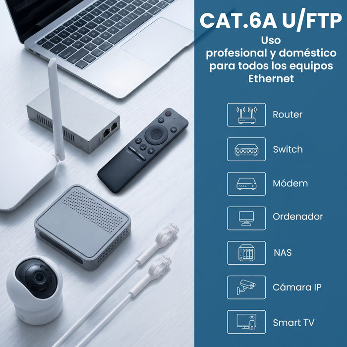 EAN 5906168638992 - Extralink Kat.6A U/FTP 3m 1Gbps Biały | Patchcord LAN | Miedź Kabel sieciowy skrętka, łamana końcówka (EX imagen 17