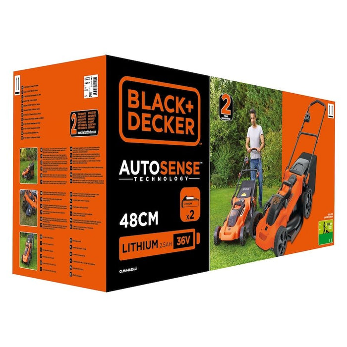 EAN 5035048715222 - Black & Decker CLMA4825L2-QW cortadora de césped Cortacésped manual Batería Negro, Naranja imagen 7