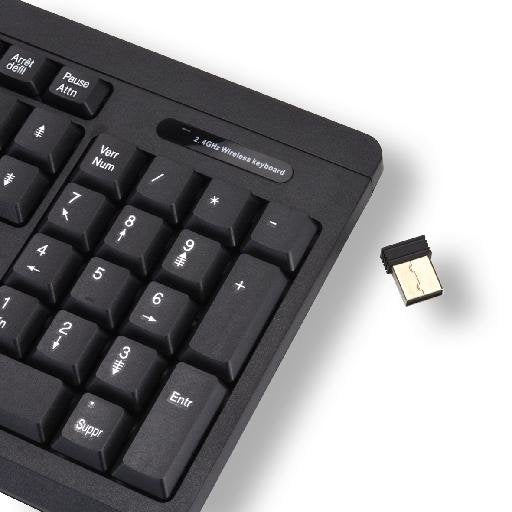 EAN 3700224762353 - MCL ACK-301W/N teclado Universal RF inalámbrico AZERTY Francés Negro imagen 4