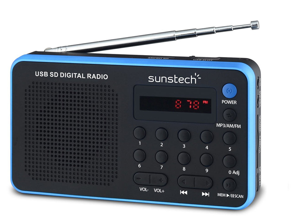 EAN 8429015014840 - Sunstech Portable digital AM/FM radio Black Portátil Analógica Negro, Azul imagen 1