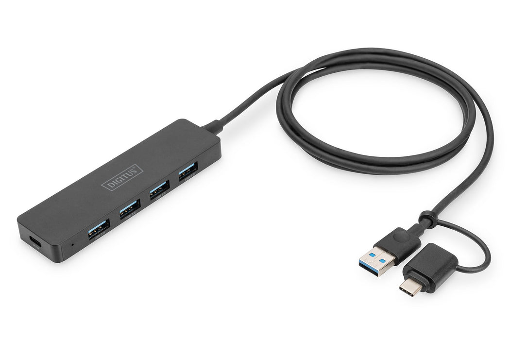 EAN 4016032489214 - Digitus DA-70236 hub de interfaz USB 3.2 Gen 1 (3.1 Gen 1) Type-A + Type-C 12000 Mbit/s Negro imagen 1