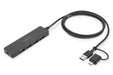 EAN 4016032489214 - Digitus DA-70236 hub de interfaz USB 3.2 Gen 1 (3.1 Gen 1) Type-A + Type-C 12000 Mbit/s Negro imagen 1