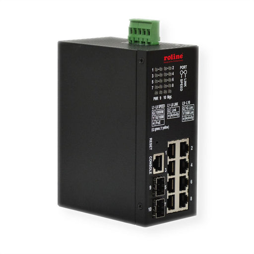 EAN 7630049614710 - ROLINE 21.13.1137 switch Gestionado L2 Gigabit Ethernet (10/100/1000) Energía sobre Ethernet (PoE) Negro imagen 1