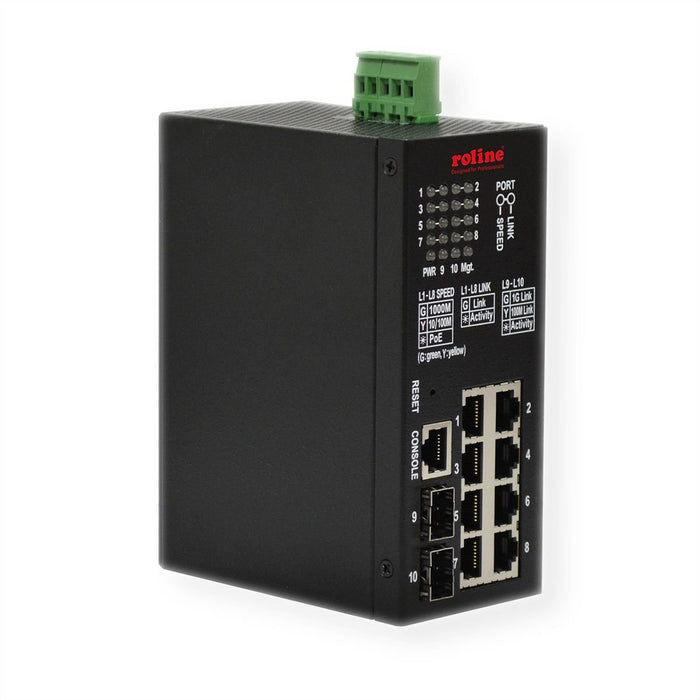 EAN 7630049614710 - ROLINE 21.13.1137 switch Gestionado L2 Gigabit Ethernet (10/100/1000) Energía sobre Ethernet (PoE) Negro imagen 1