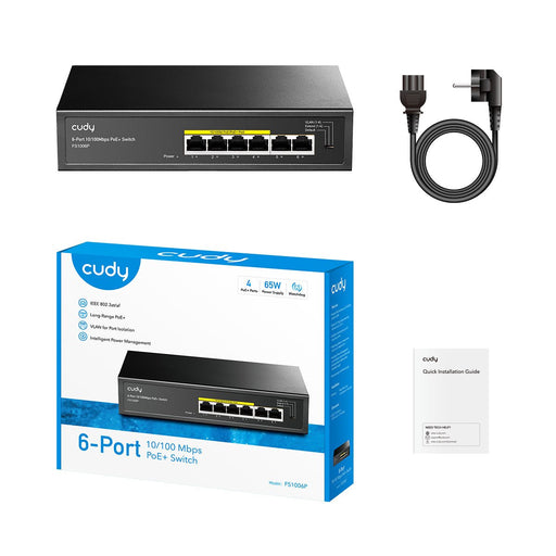 EAN 6971690790264 - Cudy FS1006P switch Fast Ethernet (10/100) Energía sobre Ethernet (PoE) Negro imagen 2
