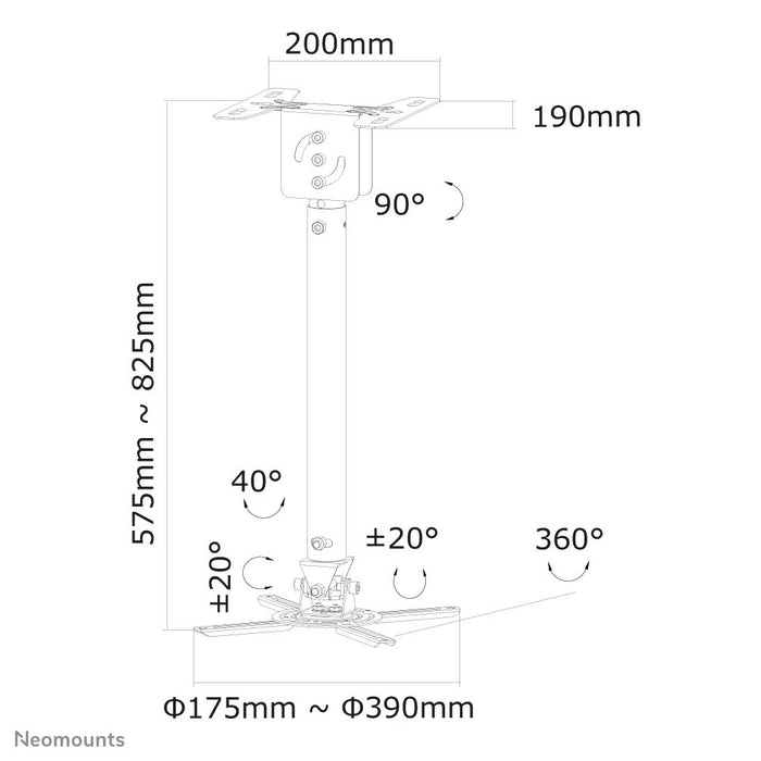 EAN 8717371440619 - Neomounts BEAMER-C100 montaje para projector Negro imagen 7
