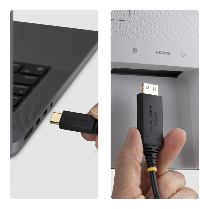 EAN 65030936972 - StarTech.com 1M-USBC-HDMI-4K60-G adaptador de cable de vídeo USB Tipo C HDMI tipo A (Estándar) Negro imagen 10
