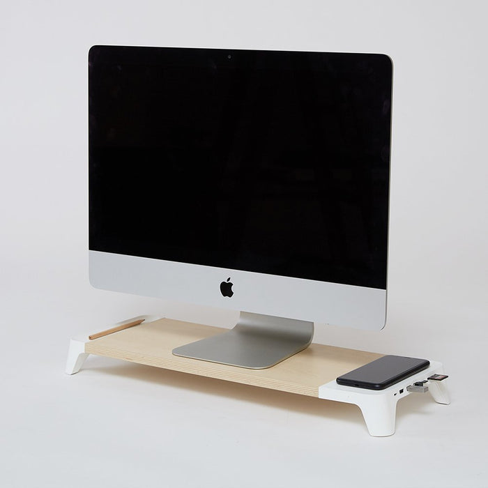 EAN 8809418160977 - POUT 3-in-1 wooden monitor stand hub with fast wireless charging pad EYES 8 Armario archivador imagen 5