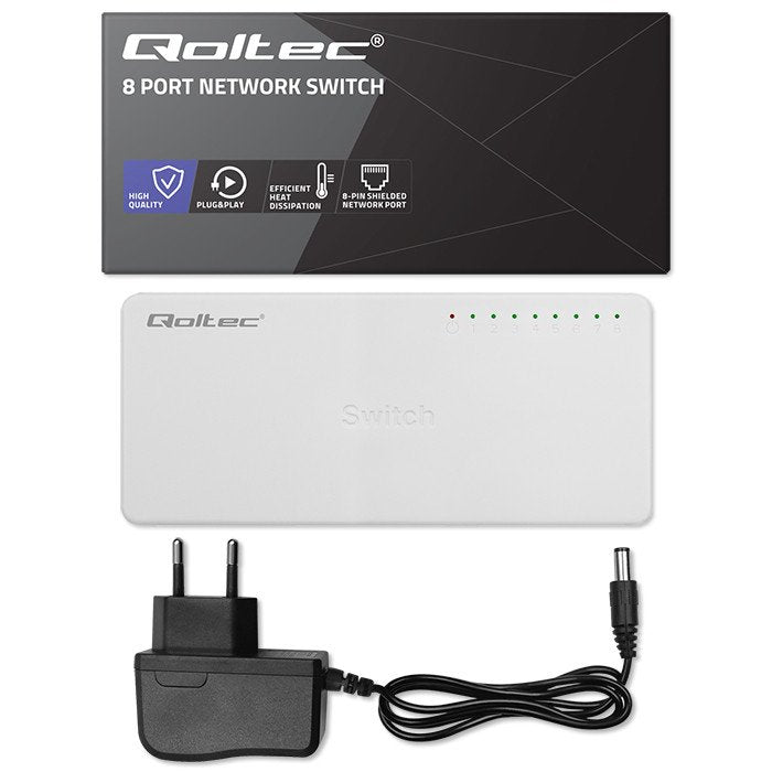 EAN 5901878522463 - Qoltec 52246 switch No administrado Blanco imagen 5