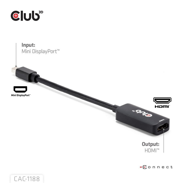 EAN 8719214473341 - CLUB3D CAC-1188 adaptador de cable de vídeo 0,09 m Mini DisplayPort HDMI Negro imagen 5