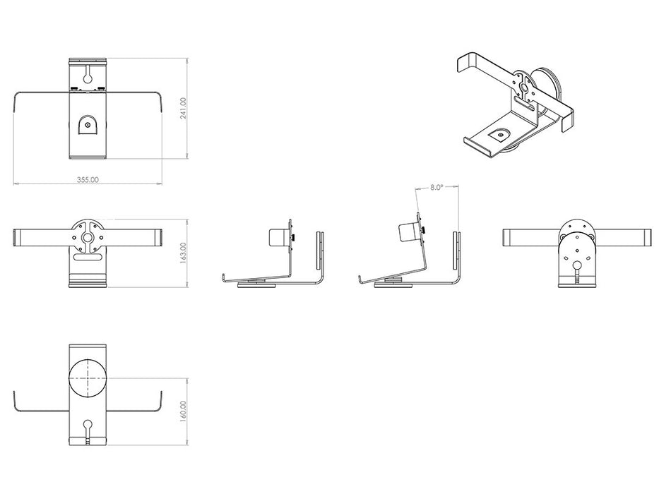EAN 7350105211850 - Multibrackets 1850 soporte de altavoz Pared Acero, Aluminio Blanco imagen 5