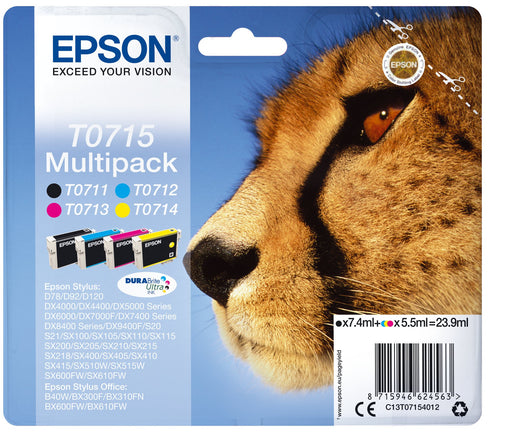 EAN 8715946624563 - Epson T0715 cartucho de tinta 1 pieza(s) Original Rendimiento estándar Negro, Cian, Magenta, Amarillo imagen 1