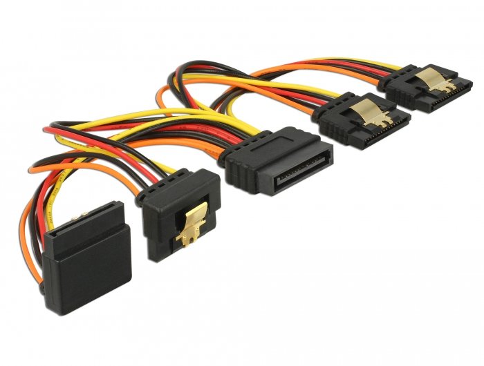 EAN 4043619601479 - DeLOCK 60147 cable de SATA 0,15 m SATA de 15 pines 4 x SATA de 15 pines Negro, Naranja, Rojo, Amarillo imagen 1