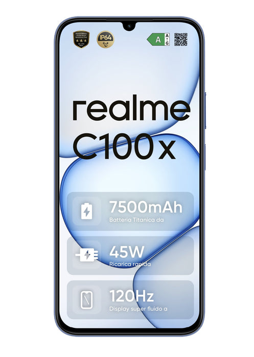 EAN 6941764489851 - realme C100x 17,3 cm (6.8") Android 16.0 4G USB Tipo C 4 GB 256 GB 7500 mAh Azul imagen 2