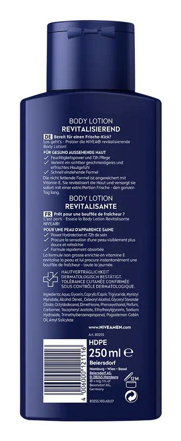 EAN 4006000121116 - NIVEA 4006000121116 loción o crema corporal 250 ml Loción (sustancia) Hombres imagen 2