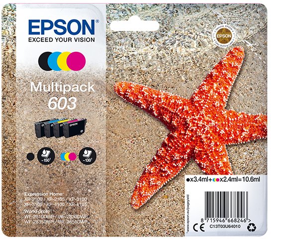 EAN 8715946668246 - Epson C13T03U64010 cartucho de tinta 1 pieza(s) Original Rendimiento estándar Negro, Cian, Magenta, Amari imagen 1