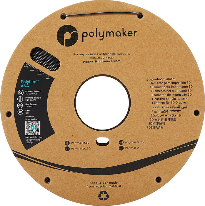 EAN 6938936709947 - Polymaker PF01001 material de impresión 3d Acrilonitrilo estireno acrilato (ASA) Negro 1 kg imagen 3