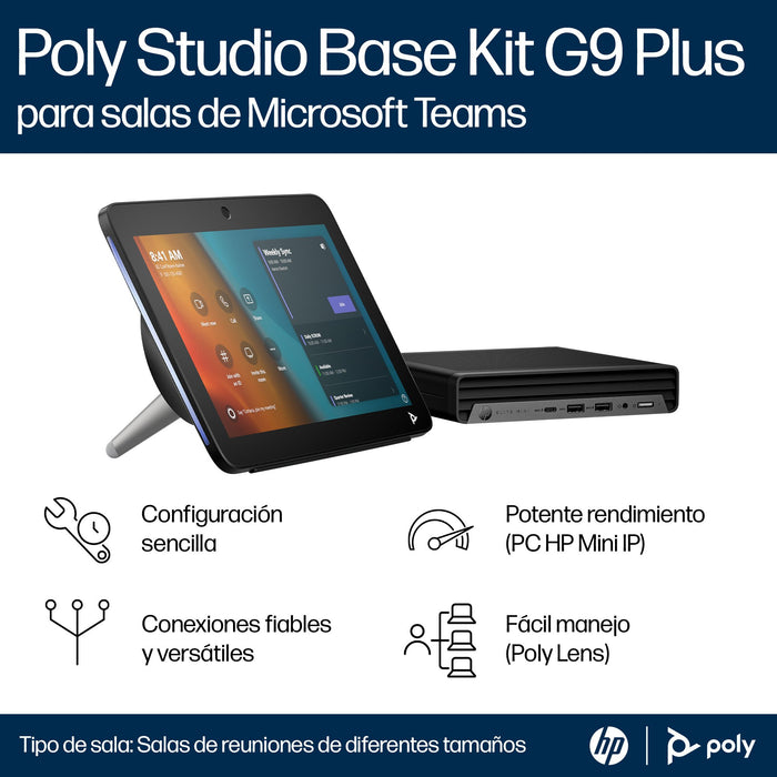 EAN 5902002274418 - HP Poly Studio Base Kit G9 Plus for Microsoft Teams HP Mini IP PC w/TC10 sistema de video conferencia Eth imagen 5