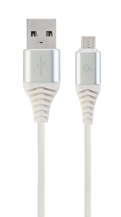 EAN 8716309106016 - Gembird CC-USB2B-AMMBM-1M-BW2 cable USB USB 2.0 Micro-USB B USB A 0,48 Gbit/s Plata, Blanco imagen 2