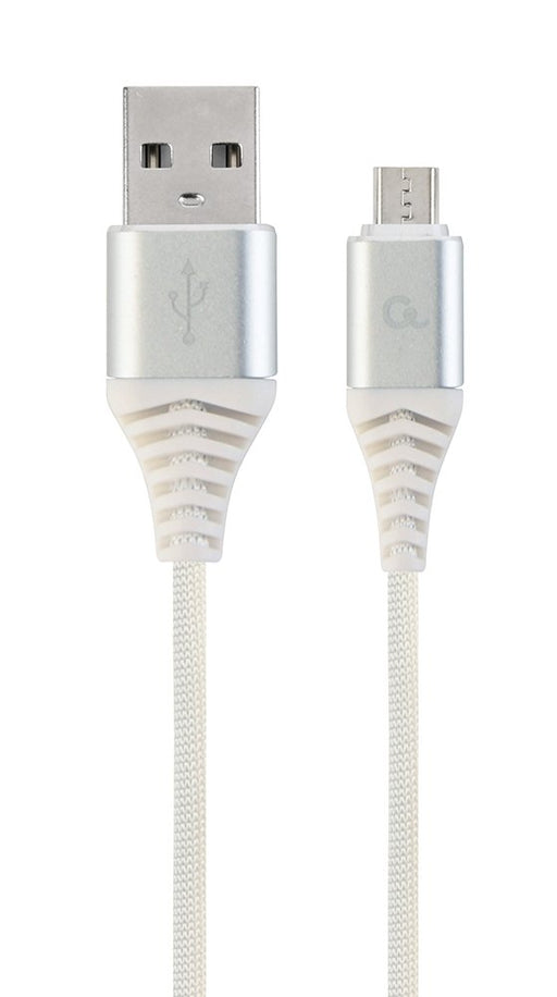 EAN 8716309106016 - Gembird CC-USB2B-AMMBM-1M-BW2 cable USB USB 2.0 Micro-USB B USB A 0,48 Gbit/s Plata, Blanco imagen 2