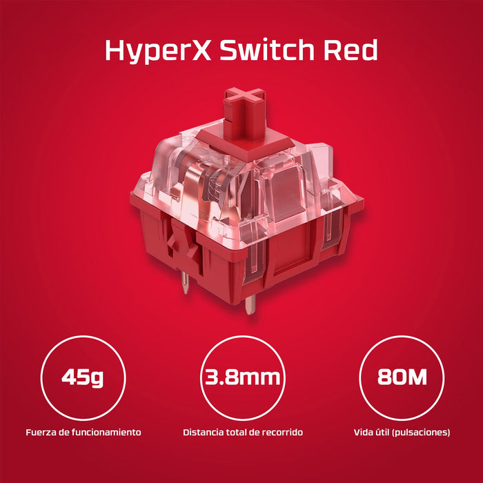 EAN 0196337969704 - HyperX Alloy Origins PBT HX Red Gaming Keyboard teclado Juego USB No Negro imagen 7