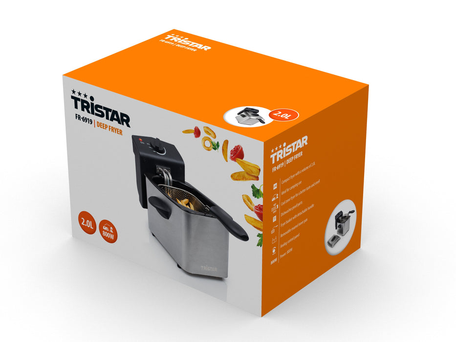 EAN 8713016019189 - Tristar FR-6919 freidora Sencillo 2 L Independiente 800 W Negro, Acero inoxidable imagen 11