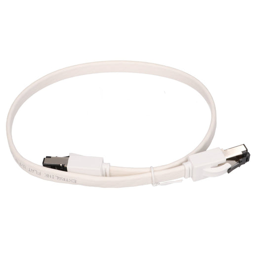 EAN 5904960297829 - Extralink LAN PATCHCORD CAT.8 U/FTP 0,5M 40G FLAT SHIELDED FOILED TWISTED PAIR BARE COPPER WHITE cable de imagen 2