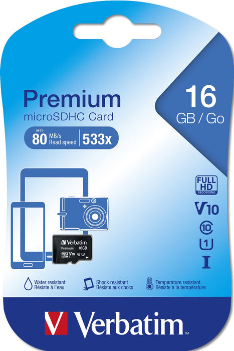 EAN 0023942440109 - Verbatim Premium 16 GB MicroSDHC Clase 10 imagen 2