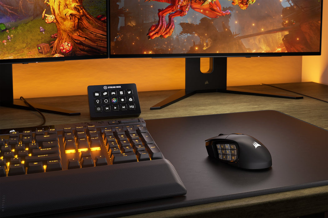 EAN 0840006600329 - Corsair SCIMITAR ELITE WIRELESS ratón Juego mano derecha RF Wireless + Bluetooth + USB Type-C Óptico 2600 imagen 4