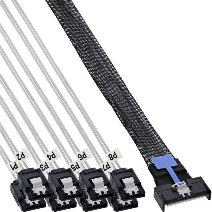 EAN 4043718353422 - InLine MCIO x8 breakout cable to 8x SATA, 0.75 m 0,75 m imagen 1