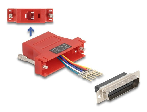 EAN 4043619670949 - DeLOCK 67094 cambiador de género para cable D-Sub 25 RJ12 Rojo imagen 1