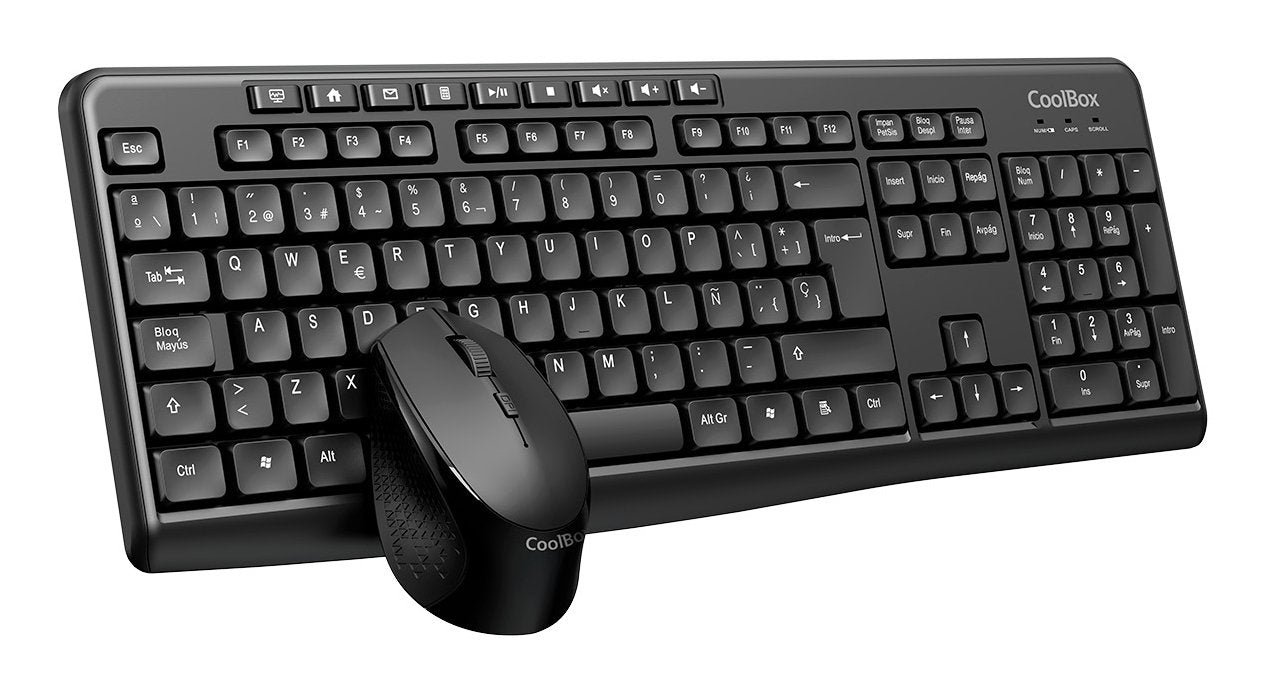 EAN 8436624423666 - CoolBox COO-KTR-03WPT teclado Ratón incluido Hogar / Oficina RF inalámbrica + USB QWERTY Portugués Negro imagen 2