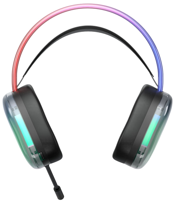 EAN 5706470154537 - Deltaco Gaming GAM-186 auricular y casco Auriculares Alámbrico Diadema Juego USB tipo A Negro, Transparen imagen 4