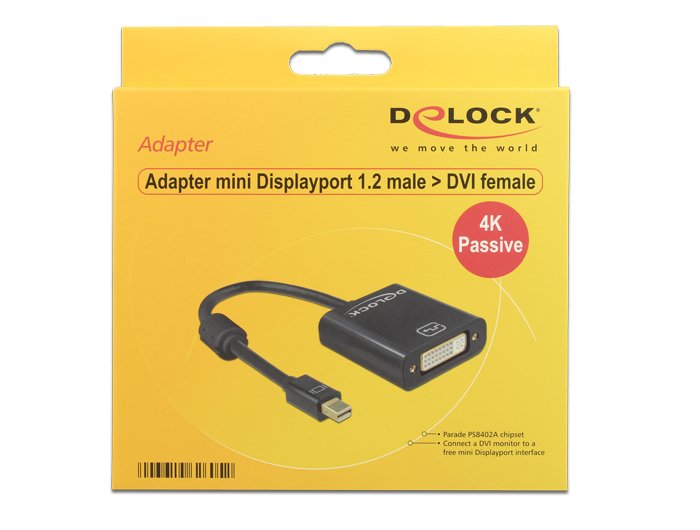 EAN 4043619626052 - DeLOCK 62605 adaptador de cable de vídeo 0,2 m Mini DisplayPort DVI-I Negro imagen 1